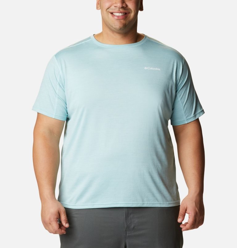 Men\'s Columbia Alpine Chill Zero Short Sleeve Crew T Shirts Turquoise | Plus Size CA-S0CL3
